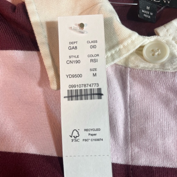 J.Crew New premium-weight classic rugby shirt in iced red - Picture 8 of 8